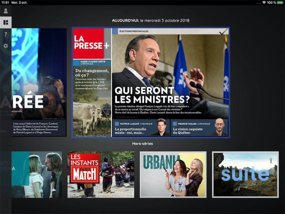 В 2015 году франкоязычная канадская ежедневная газета La Presse сделала ставку раздутой, чтобы отказаться от бумажной версии, чтобы делать ставки на цифровую версию: веб-сайт, мобильные приложения и особенно   ежедневное издание   и бесплатно для планшетов